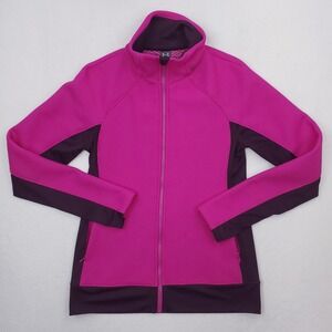 Under Armour Jacket Womens Medium Pink Fuchsia Burgundy Infrared Coldgear Fleece